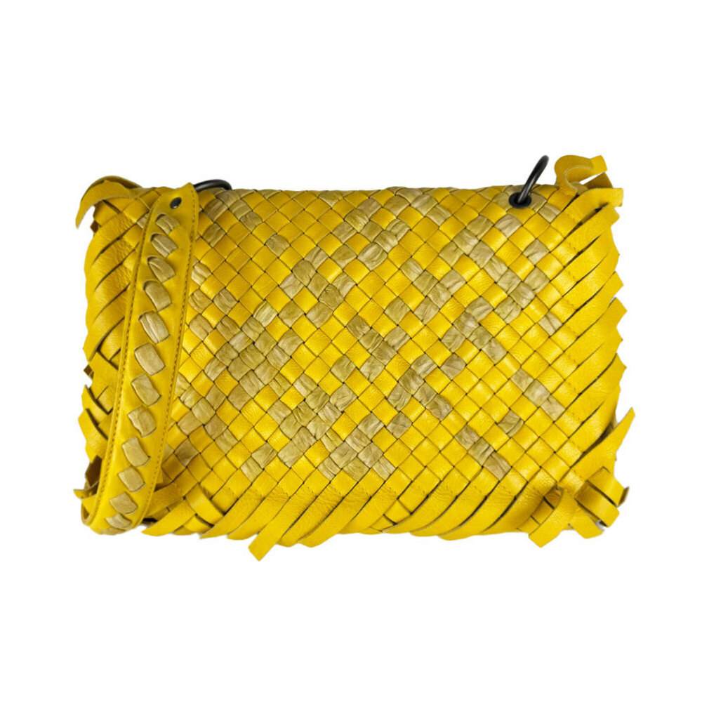 Bottega Veneta shoulder bag, Intrecciato leather, yellow, women's, z10859